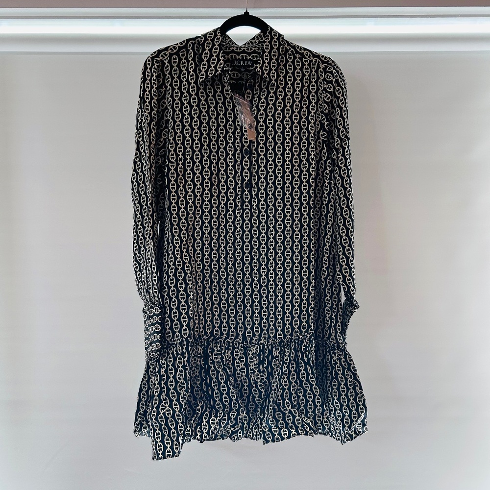 J.Crew Amelia Popover Shirtdress in Chain Print - Picture 6 of 7